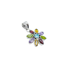 Sterling Silver Multi gemstone Pendant SSP119