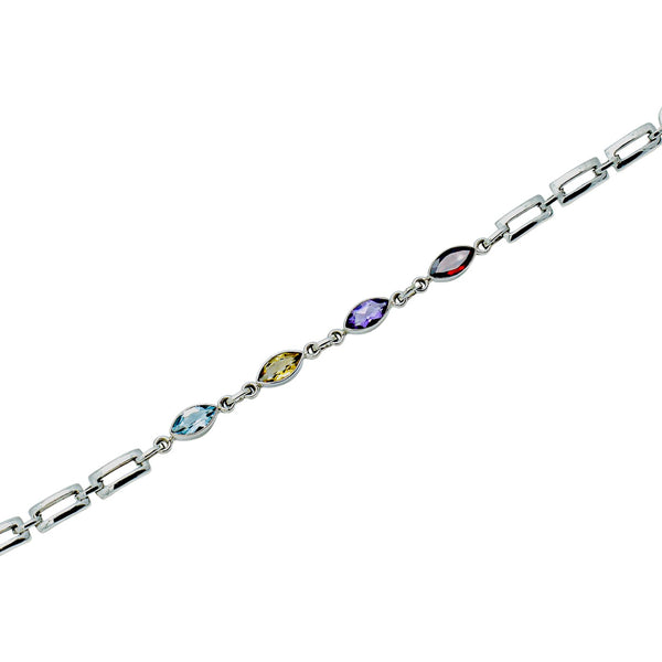 Sterling Silver Multi gemstone Bracelet SSBR21