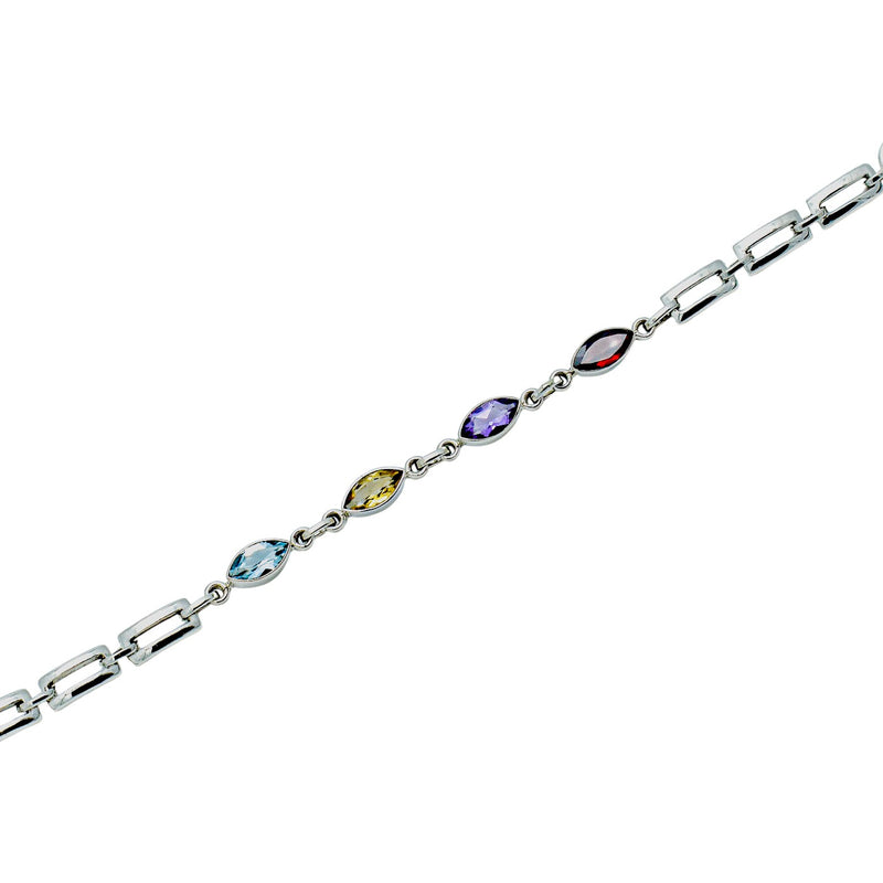 Sterling Silver Multi gemstone Bracelet SSBR21