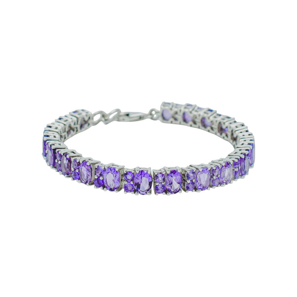Sterling Silver Amethyst Bracelet SSBR50