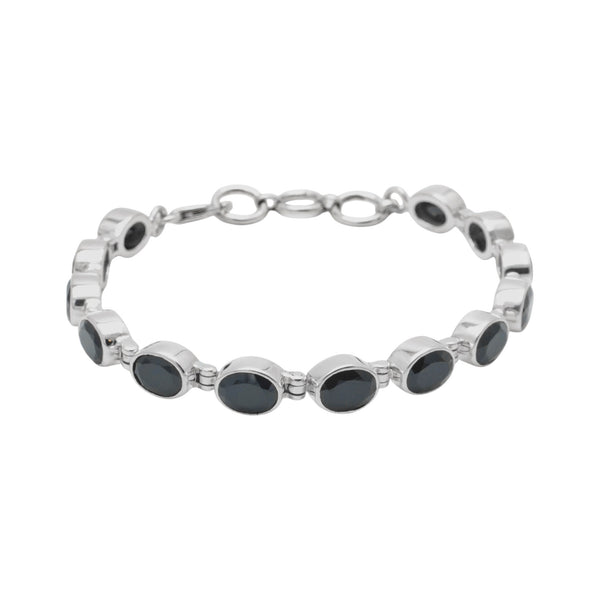 Sterling Silver Black Spinel Bracelet SSBR35