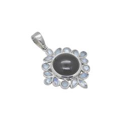 Sterling Silver Black Spinel & Moonstone Pendant SSP43