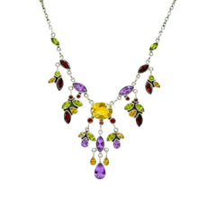 Sterling Silver Multi Gemstone Necklace SSN17