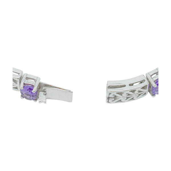 Sterling Silver Amethyst Bracelet SSBR58