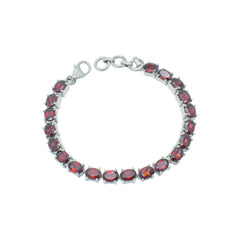 Sterling Silver Garnet Bracelet SSBR63