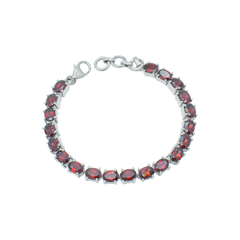 Sterling Silver Garnet Bracelet SSBR63