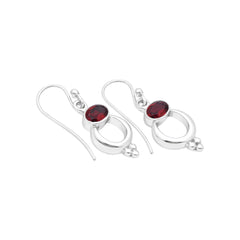 Sterling Silver Garnet Earrings SSER104