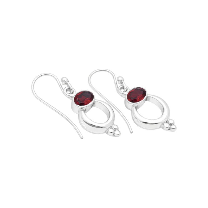 Sterling Silver Garnet Earrings SSER104