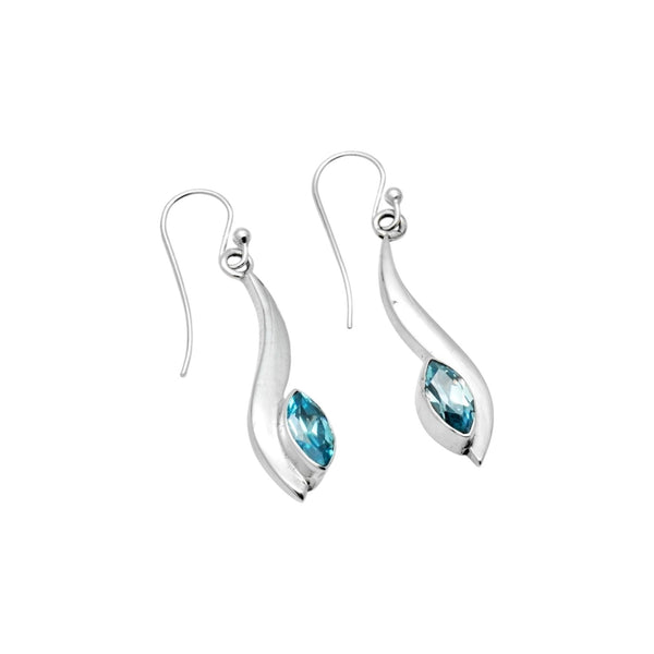 Sterling Silver Blue Topaz Earrings SSER124