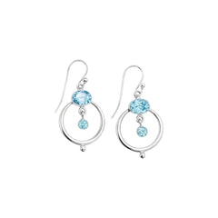 Sterling Silver Blue Topaz Earrings SSER149