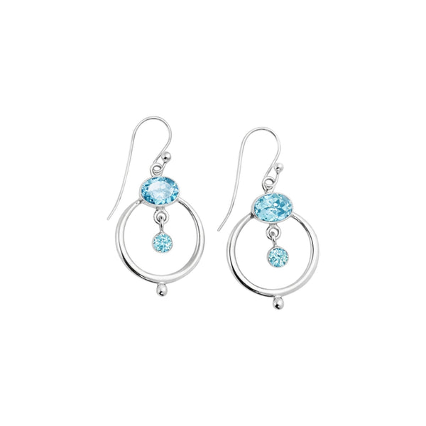 Sterling Silver Blue Topaz Earrings SSER149