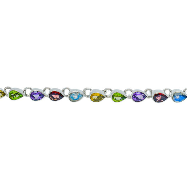 Sterling Silver Multi gemstone Bracelet SSBR36