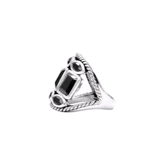 Sterling Silver Black Spinel Ring SSR284