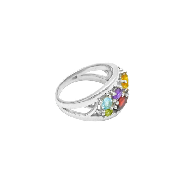 Sterling Silver Multi Gemstone Ring SSR318