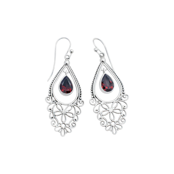 Sterling Silver Garnet Earrings SSER143
