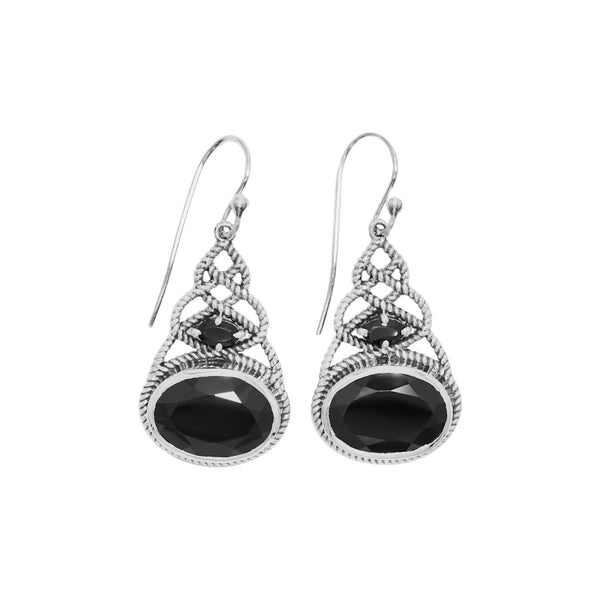 Sterling Silver Black Spinel Earrings SSER131