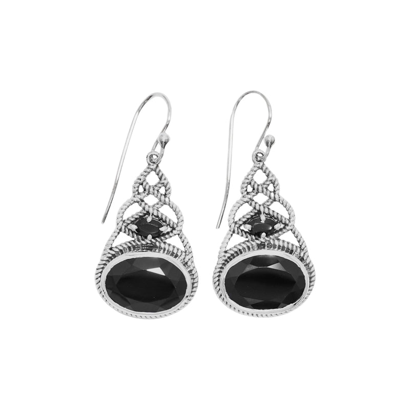 Sterling Silver Black Spinel Earrings SSER131
