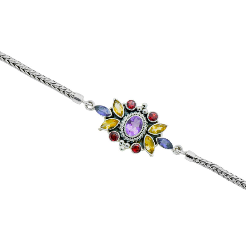 Sterling Silver Multi gemstone Bracelet SSBR26