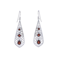Sterling Silver Garnet Earrings SSER276