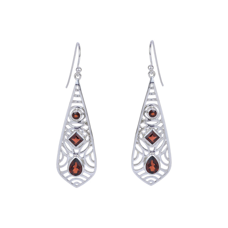 Sterling Silver Garnet Earrings SSER276