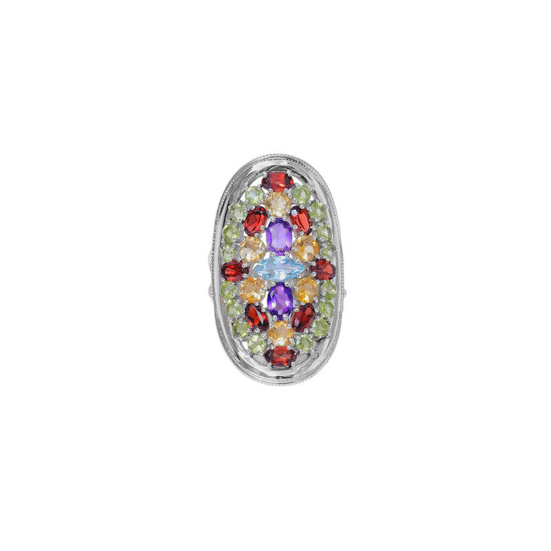 Sterling Silver Multi Gemstone Ring SSR345