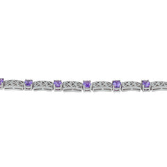 Sterling Silver Amethyst Bracelet SSBR58