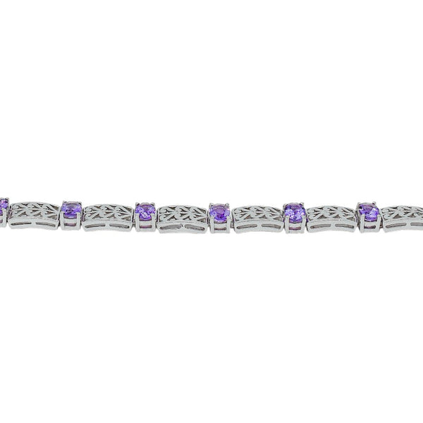 Sterling Silver Amethyst Bracelet SSBR58