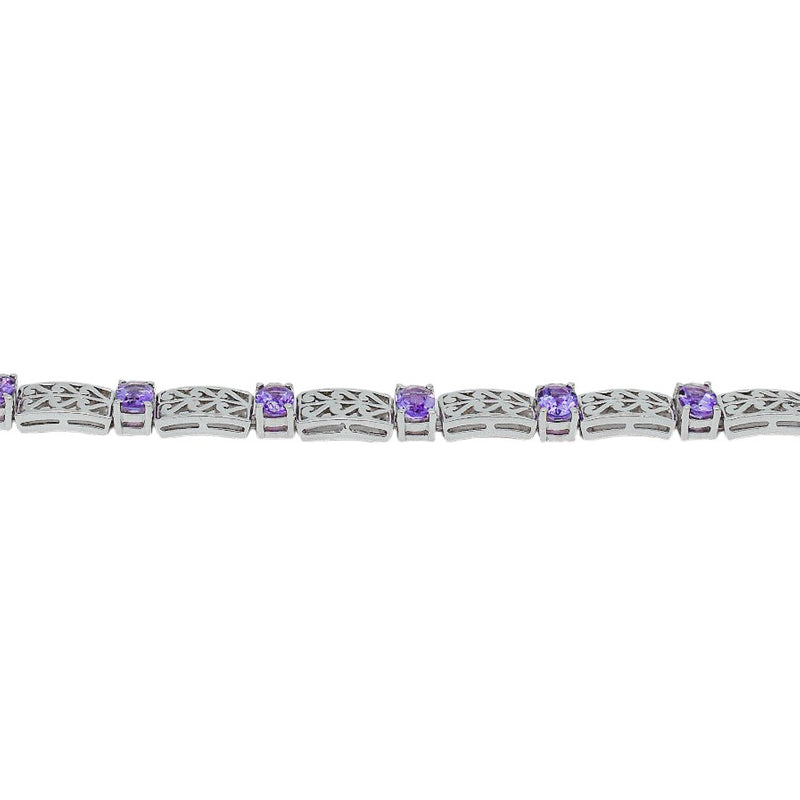 Sterling Silver Amethyst Bracelet SSBR58