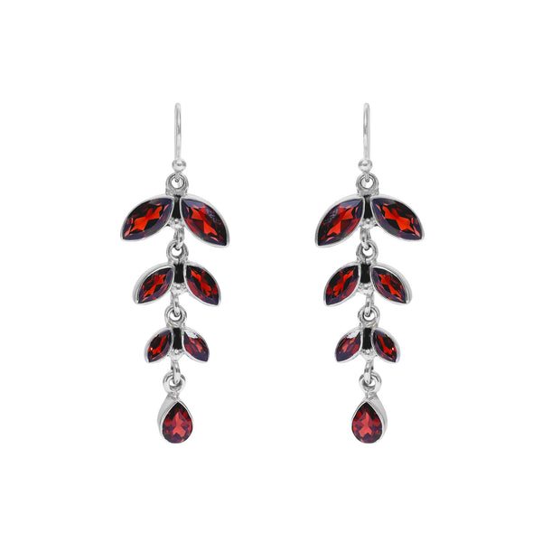 Sterling Silver Garnet Earrings SSER73A