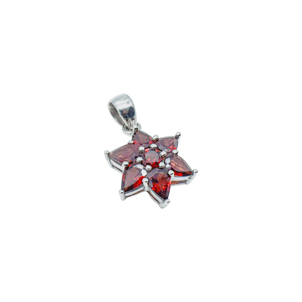 Sterling Silver Garnet Pendant SSP122