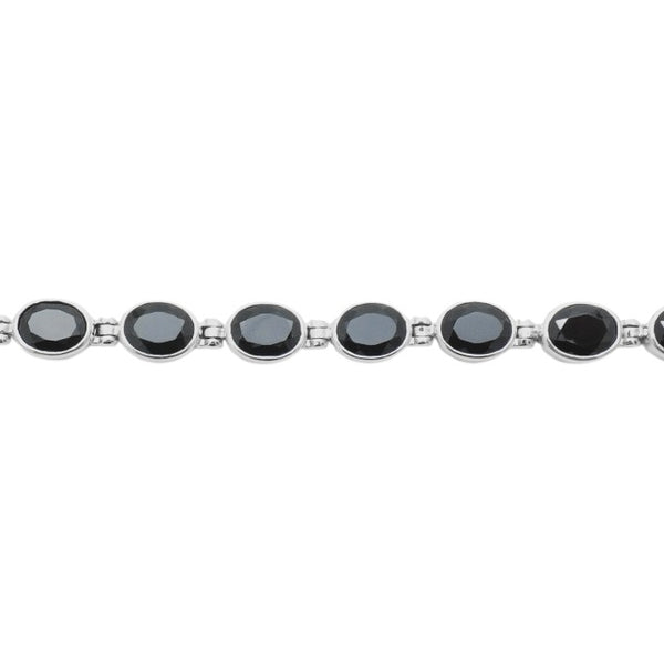 Sterling Silver Black Spinel Bracelet SSBR35