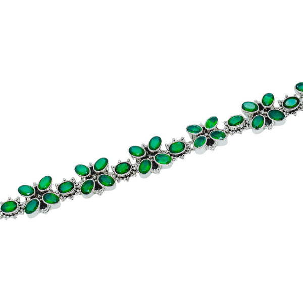 Sterling Silver Green Onyx Bracelet SSBR39