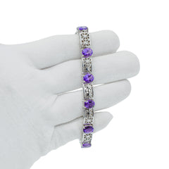 Sterling Silver Amethyst Bracelet SSBR37