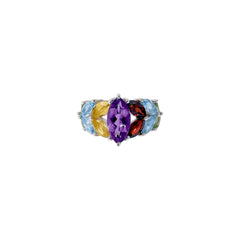 Sterling Silver Multi Gemstone Ring SSR147