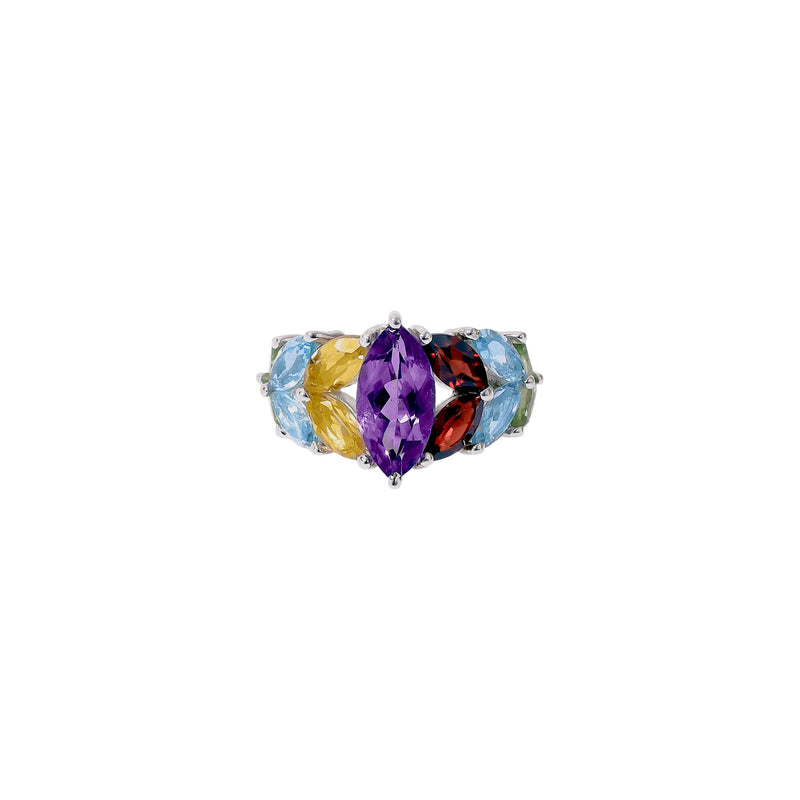 Sterling Silver Multi Gemstone Ring SSR147