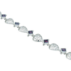 Sterling Silver Garnet Bracelet SSBR19