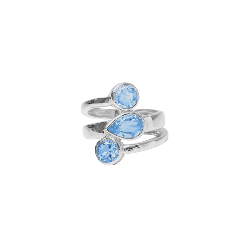 Sterling Silver Blue Topaz Ring SSR422