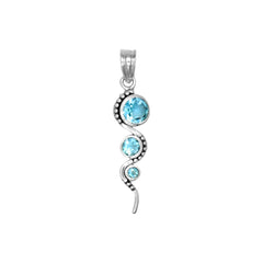 Sterling Silver Blue Topaz Pendant SSP41