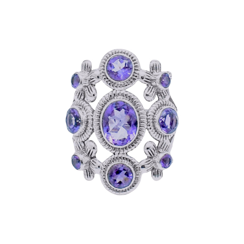 Sterling Silver Amethyst Ring SSR124