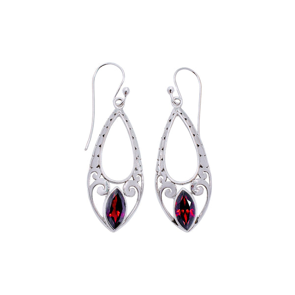 Sterling Silver Garnet Earrings SSER116