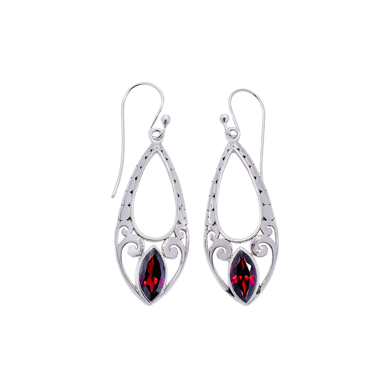 Sterling Silver Garnet Earrings SSER116