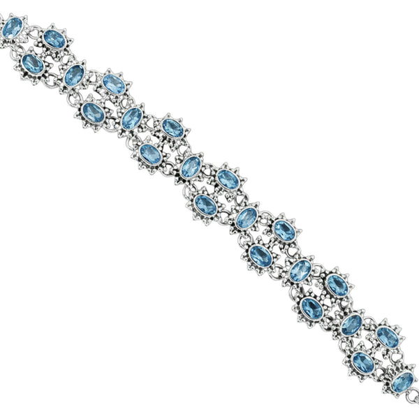 Sterling Silver Blue Topaz Bracelet SSBR41