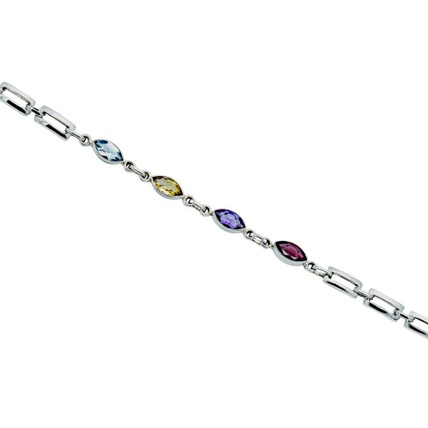 Sterling Silver Multi gemstone Bracelet SSBR21