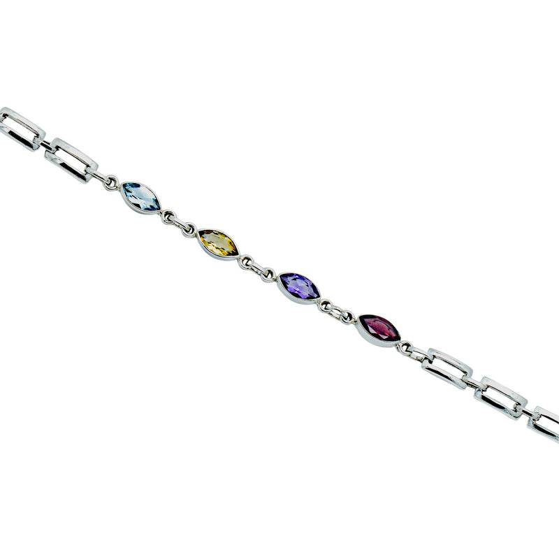 Sterling Silver Multi gemstone Bracelet SSBR21