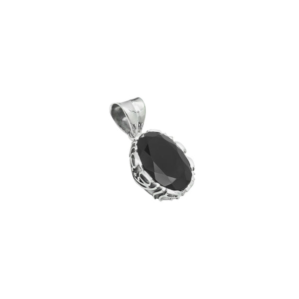 Sterling Silver Black Spinel Pendant SSP111