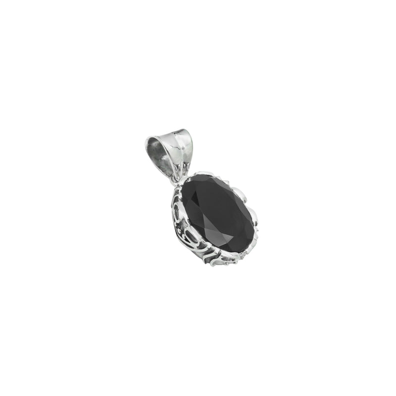 Sterling Silver Black Spinel Pendant SSP111
