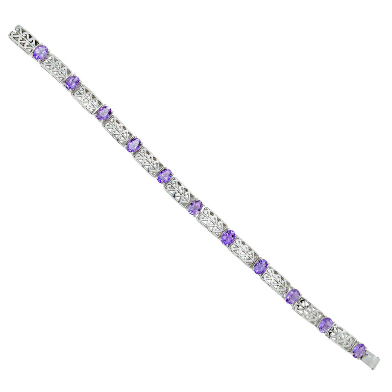 Sterling Silver Amethyst Bracelet SSBR58