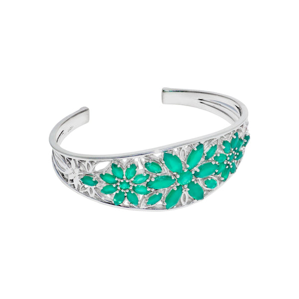 Sterling Silver Green Onyx Cuff Bracelet SSBR24