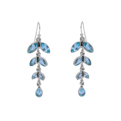 Sterling Silver Blue Topaz Earrings SSER73A