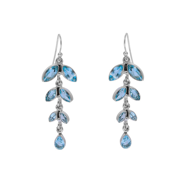 Sterling Silver Blue Topaz Earrings SSER73A